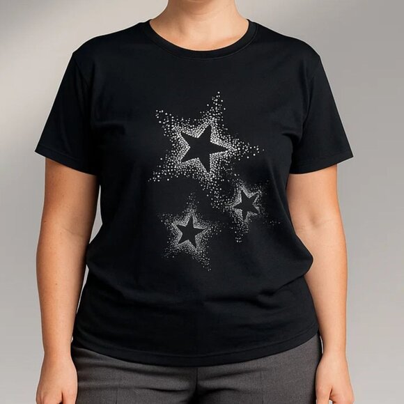 Theater Star Graphic T Shirt Size XL Black Cotton Short Sleeve Top - Picture 9 of 10